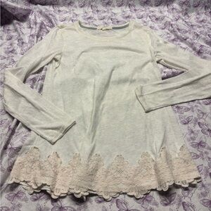 Rewind White and Cream Long Sleeve Top